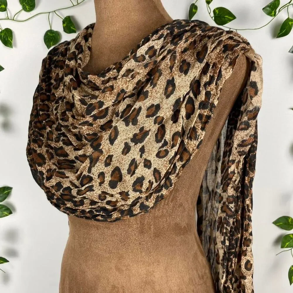 Leopard print scarf y2k indie sleaze fringe detailing shawl grunge indie sleaze